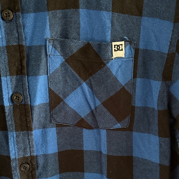 DC Kids Blue and Black Plaid Button Down Shirt - Picture 3 of 5